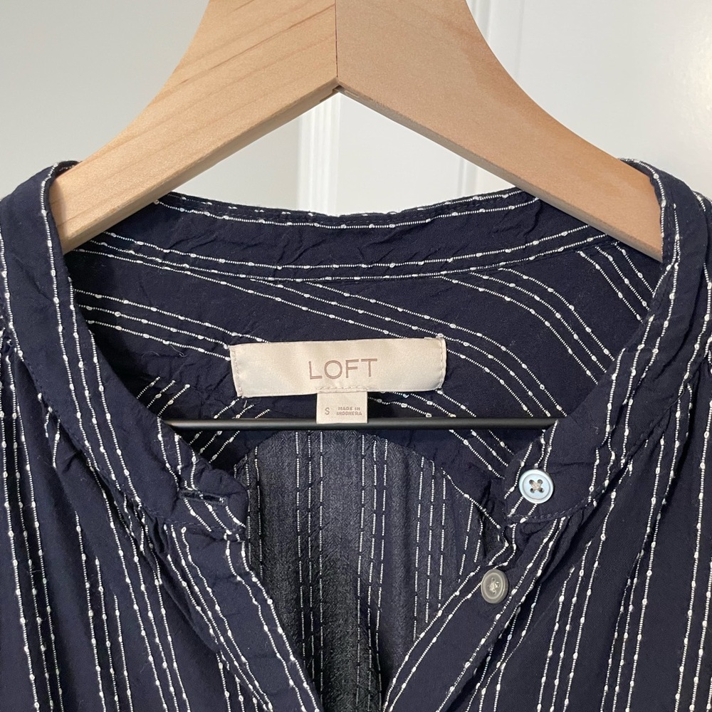 Loft Jacquard Button Down Blouse - image 1